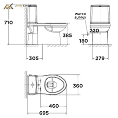 Bồn Cầu 1 khối American Standard VF-1858