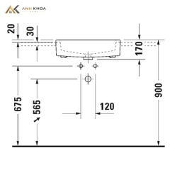 Chậu rửa dương vành Duravit 0358600079