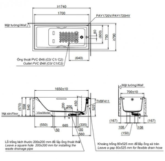 Bồn tắm nhựa TOTO PAY1720HV/TVBF411