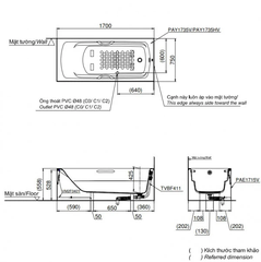 Bồn tắm nhựa TOTO PAY1735VC/TVBF411