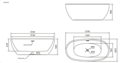 Bồn tắm đặt sàn Bravat B25691W-1-ENG
