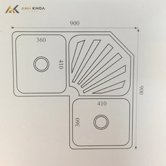 Chậu rửa bát góc Gorlde GD5408