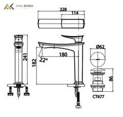 Vòi chậu nóng lạnh Cotto CT2252A#BLBR