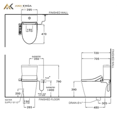 Bồn cầu nắp điện tử Cotto C167507(CV3)