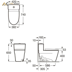 Bồn cầu 1 khối Roca A34968500C