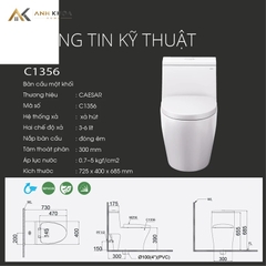 Bồn cầu 1 khối Caesar C1356