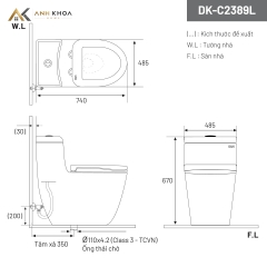 Bồn cầu 1 khối D&K DK-C2389L