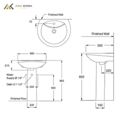 Chậu rửa chân dài Cotto C0107/C411