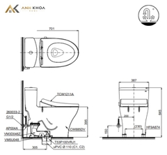 Bồn cầu 1 khối TOTO MS885DE4
