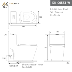 Bồn cầu âm tường D&K DK-C3909-W