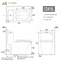 Bồn cầu 1 khối D&K DK-C2415L