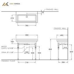 Chậu rửa treo tường Cotto SC0341