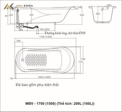 Bồn tắm Inax Galaxy MBV-1700