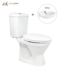 Bồn cầu Viglacera VI66 + Chậu VTL2 (hoặc VTL3)