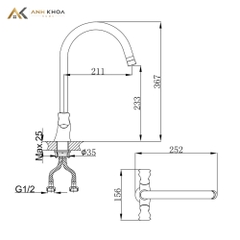 Sen tắm âm tường D&K DK1515701A04