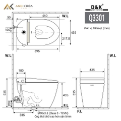 Bồn cầu 1 khối D&K DK-Q3301