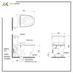Bồn cầu 2 khối TOTO CS767RE4