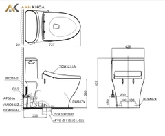 Bồn cầu 1 khối TOTO MS887RE4