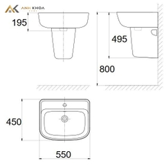 Chậu rửa treo tường American Standard VF-0262