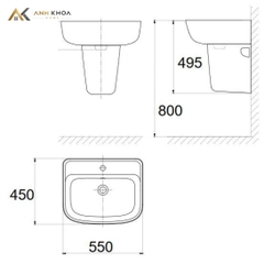 Chậu rửa treo tường American Standard VF-7062