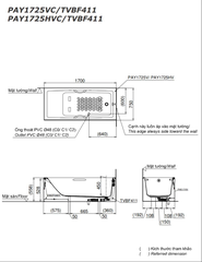 Bồn tắm nhựa TOTO PAY1725VC/TVBF411
