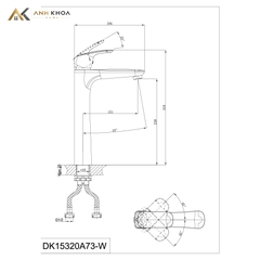 Vòi chậu nóng lạnh D&K DK15320A73-W