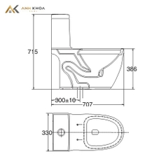 Bồn cầu 1 khối Viglacera V35