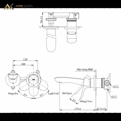 Vòi chậu gắn tường TOTO TLG01310BB