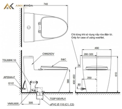Bồn cầu 1 khối TOTO MS625DE4