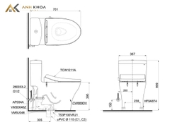 Bồn cầu 1 khối TOTO MS889DRE4