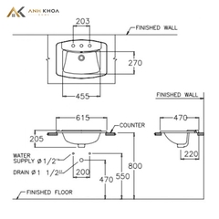 Chậu rửa đặt bàn COTTO C0110