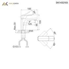 Vòi chậu nóng lạnh D&K DK1432103