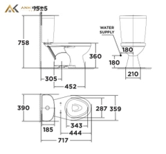 Bồn cầu 2 khối American Standard VF-2397