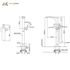 Vòi xả bồn nóng lạnh TOTO TBG01306BA