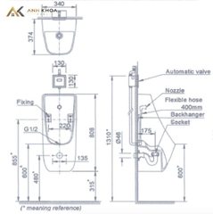 Bồn tiểu nam Inax AU-468VAC