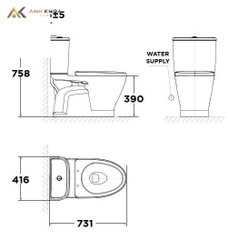 Bồn cầu 2 khối American Standard VF-2162