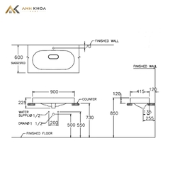 Chậu rửa dương bàn Cotto C002517