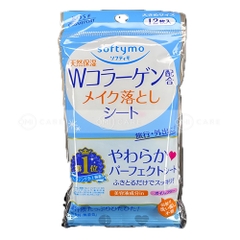 Khăn ướt tẩy trang dưỡng ẩm da bổ sung Collagen Softymo 12 miếng