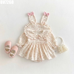 Set Body Váy Hoa Nhí Tai Thỏ Kèm Nón
