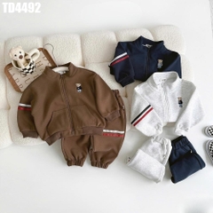 Set Áo Khoác Kèm Quần Thêu Gấu