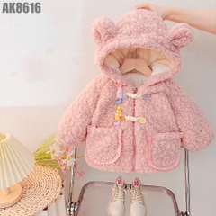 Áo Khoác Lót Lông 2 Túi Thỏ
