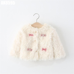 Áo Khoác Lông Đính Kẹo & Nơ
