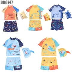 Set Đồ Bơi Tay Ngắn Kèm Nón