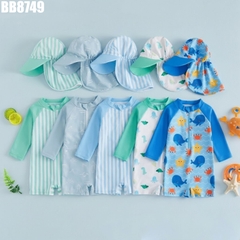 Set Đồ Bơi Họa Tiết Kèm Nón