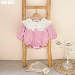 Body Tay Dài Cổ Ren Hoa