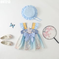 Set Body Váy Thỏ Đính Nơ Kèm Nón