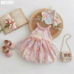 Set Body Váy Hoa Cổ Yếm
