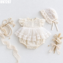 Set Body Váy Tùng Lưới Cánh Tiên Kèm Nón