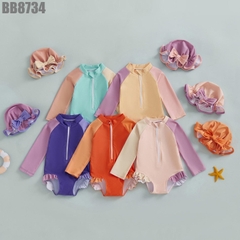 Đồ Bơi Tay Dài Phối Nhiều Màu