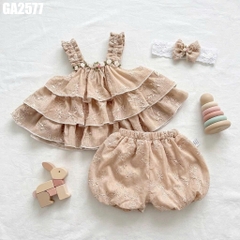 Set Áo Tầng Quần Bí Hoa